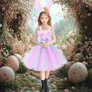 Easter Toddlers Dresses Carnival for Girl Birthday Decorations Party Outfit Princess Tutu Dress Girls Holiday Dress Size 8-9 Years